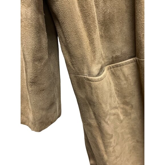 Vintage 60's Tan Suede Overcoat with Mink Fur Trim - Picture 5 of 11